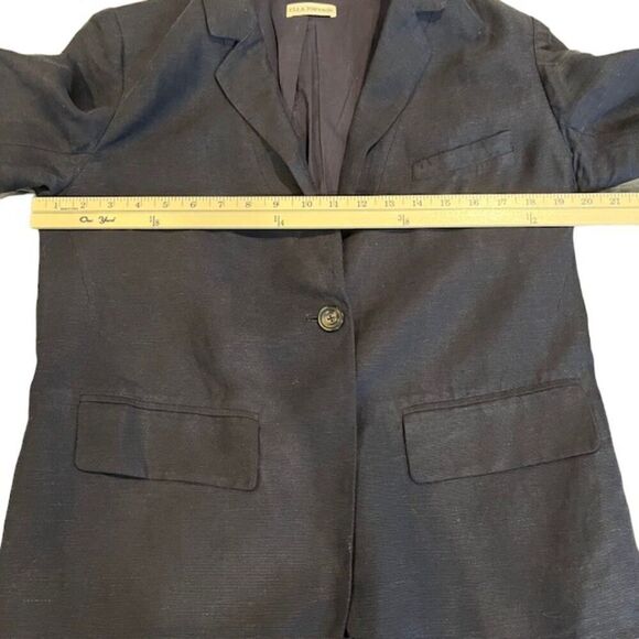 Ulla Johnson Line Lyocell Peplum Back Blazer Deep Navy Blue Lined Size 8 - Picture 9 of 12